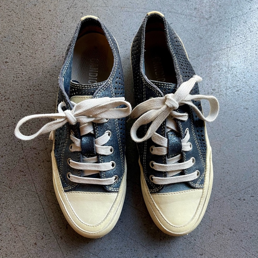 CANDICE COOPER Rock S Buffed Leather Sneakers Navy Size 6